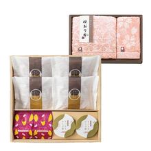 ふっくらどら焼きと甘美菓子＋今治　桜おり布　組合せギフトＡ