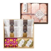 ふっくらどら焼きと甘美菓子＋今治　桜おり布　組合せギフトＢ
