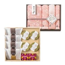 ふっくらどら焼きと甘美菓子＋今治　桜おり布　組合せギフトＣ