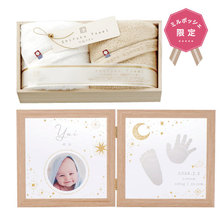 想いギフト　誕生記念2面アクリルボード　星空＋至福タオル　フェイスタオル2枚セット