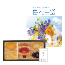 日本橋 千疋屋総本店 名入れピュアフルーツジェリー5個入と百花一選 はるにれ