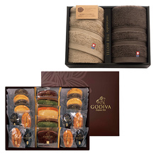 ゴディバ パティスリーアソートメント21個入とTHE HOTEL フェイスタオル2枚セット