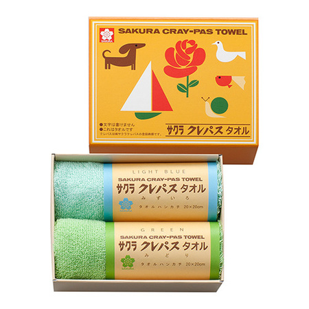 サクラクレパス　タオルハンカチ2枚セット