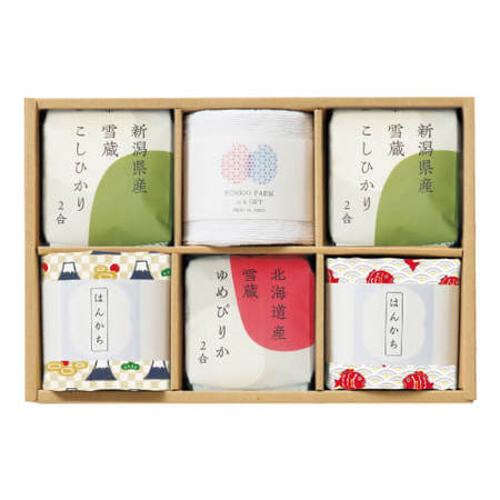 越後ファーム　お米＆はんかち・クロスセットC