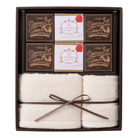 ラ・マーレ・ド・チャヤ 葉山のショコラ・カロと紅茶詰合せ&タオルセットB
