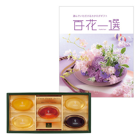 NN日本橋 千疋屋総本店 ピュアフルーツジェリー5個入と百花一選 さくら