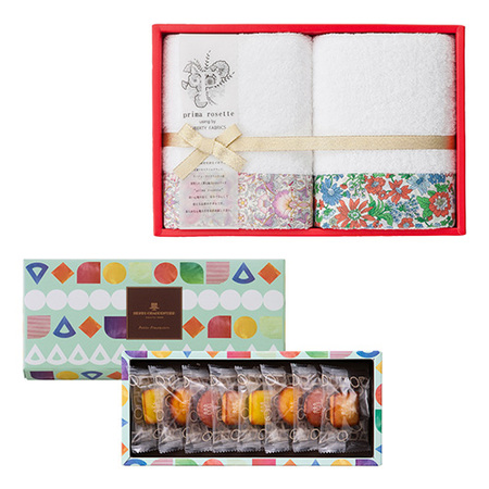 アンリ・シャルパンティエ プティ・フィナンシェとプリマロゼッタ フェイスタオル2枚セット