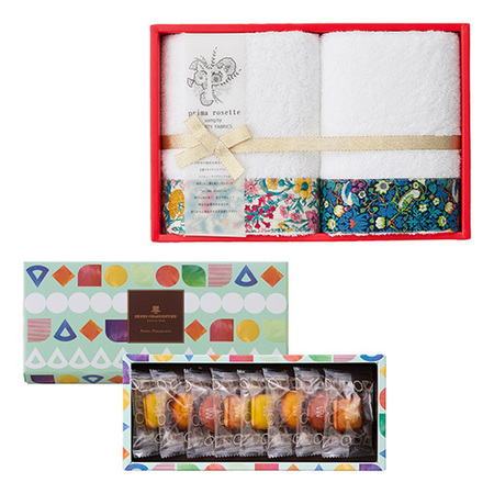 アンリ・シャルパンティエ プティ・フィナンシェとプリマロゼッタ フェイスタオル2枚セット