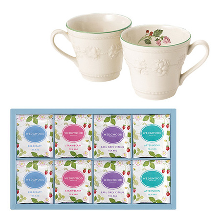 ウェッジウッド ワイルド ストロベリー ティーバッグとウェッジウッド フェスティビティ ラズベリー ペアマグ