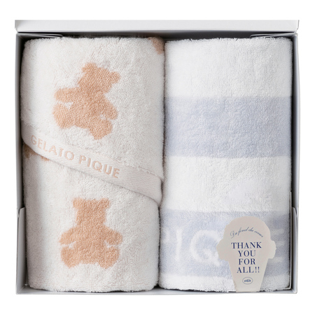 ジェラート ピケ ベア柄フェイスタオル2枚セット