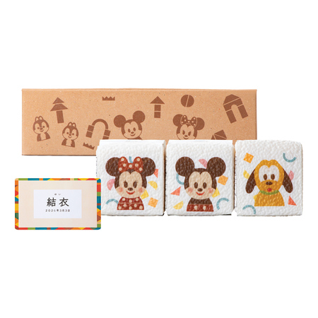 Disney KIDEA　（名入れ）キューブ米3個（再生素材エコボックス入）