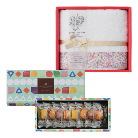 アンリ・シャルパンティエ プティ・フィナンシェとプリマロゼッタ フェイスタオル