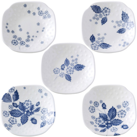 ウェッジウッド　ストロベリー ブルーム インディゴ ソイディッシュ 5枚セット