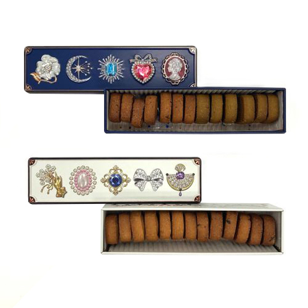 トトノエ菓子　グルテンフリー国産発酵バタークッキー2缶セット（ホワイト&ネイビー）