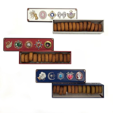 トトノエ菓子　グルテンフリー国産発酵バタークッキー3缶セット（ホワイト&レッド&ネイビー）