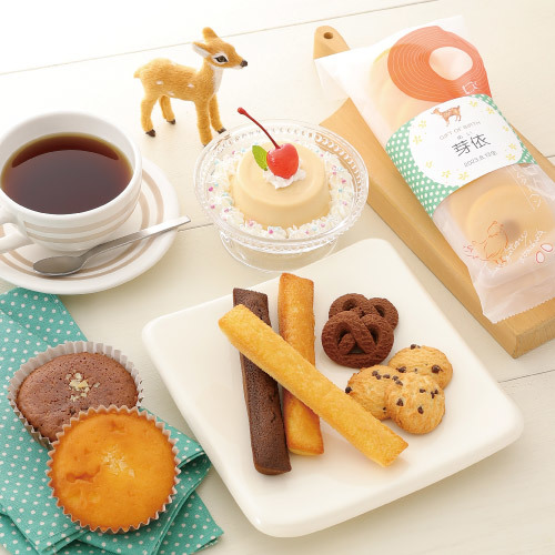 名入れ のんびり子鹿のスイーツセットA 内祝い・ギフトのお返しに