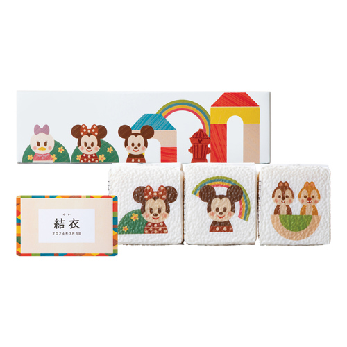 Disney KIDEA （名入れ）キューブ米3個（かわいいカラーボックス入