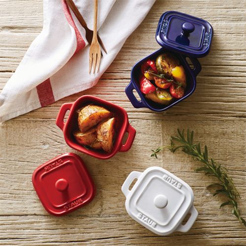 ストウブ セラミック スクエアココット3色セット 内祝い・ギフトの