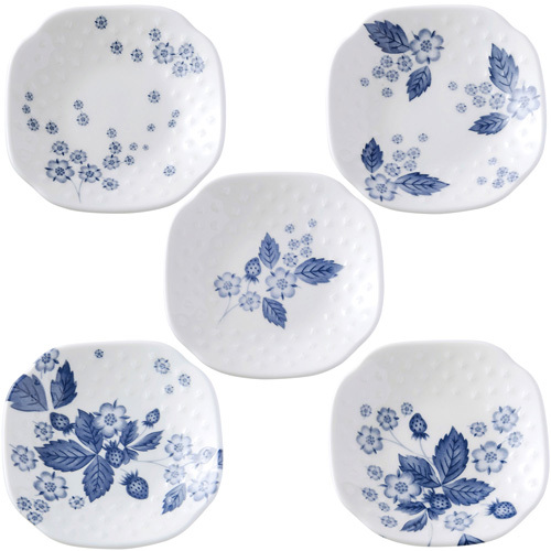 ウェッジウッド ストロベリー ブルーム インディゴ ソイディッシュ 5枚