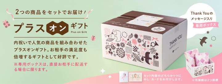 2つの商品をセットでお届け プラスオンギフト
