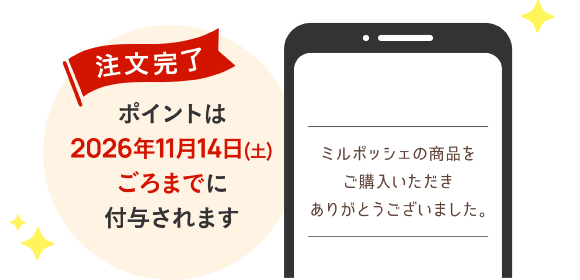 注文完了 ポイントは2026年11月14日ごろまでに付与されます