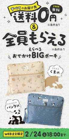 まとめ買い＆おでかけBIGポーチプレゼントキャンペーン（サイド）
