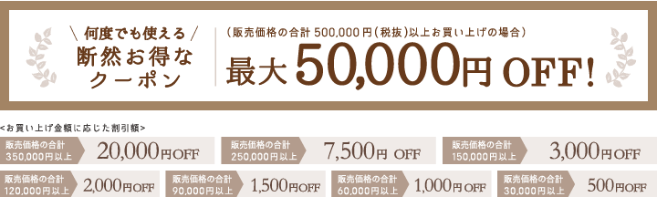 何度でも使える断然お得なクーポン