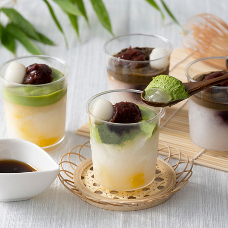 #和菓子 ホシフルーツ 黒蜜で食べるクリームあんみつ